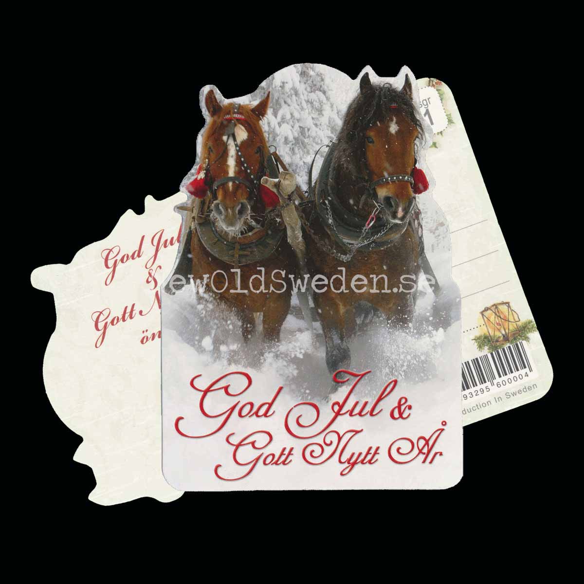 Julkort Polly & Blixten - God Jul & Gott Nytt År - 1000 - 2