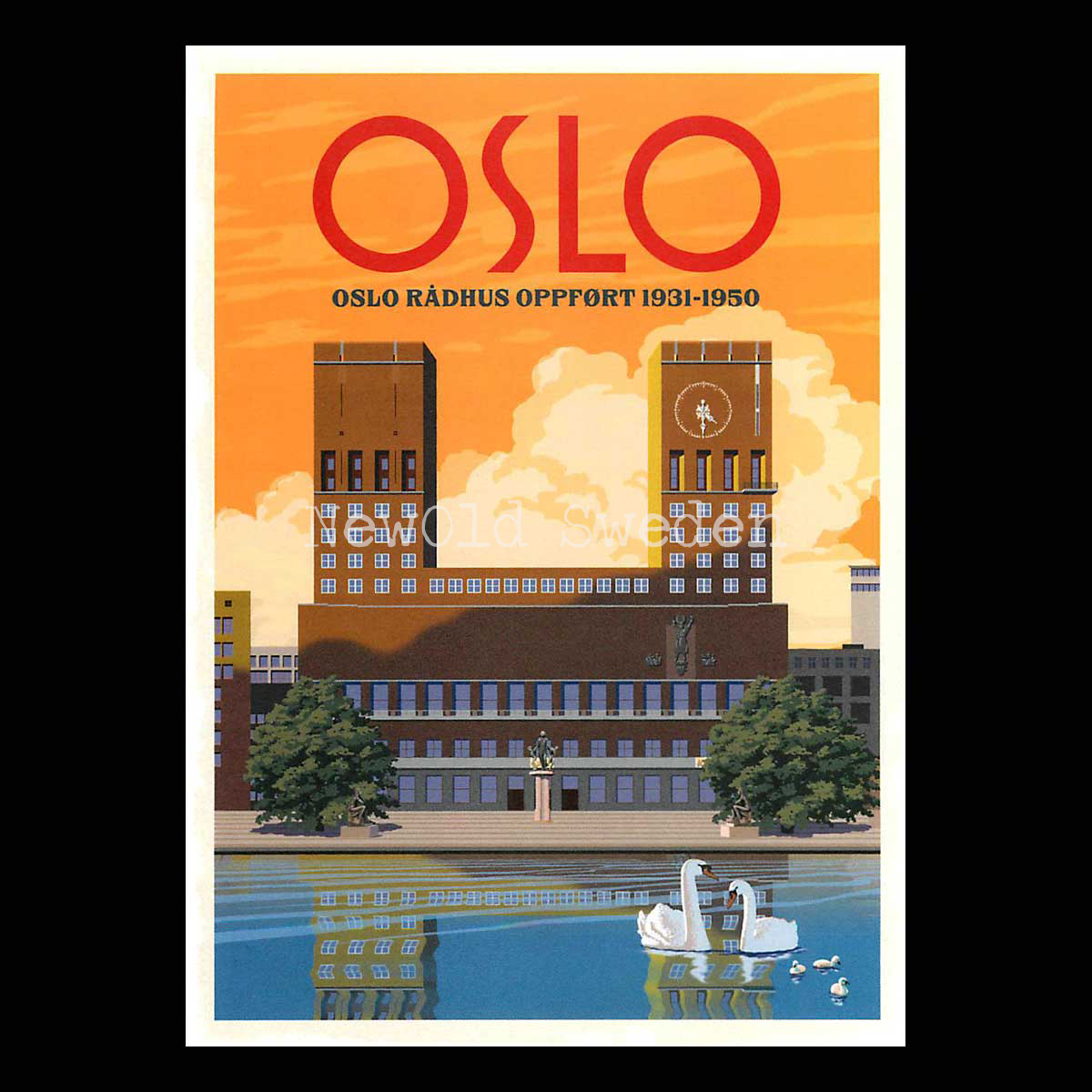 OSLO RÅDHUS 1931-1950 NORGE - Vykort 13 x 18 cm - ThomasO - 551