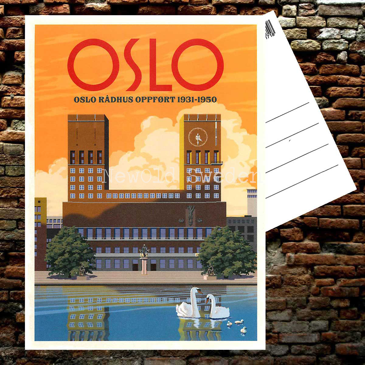 OSLO RÅDHUS 1931-1950 NORGE - Vykort 13 x 18 cm - ThomasO - 551 - 2