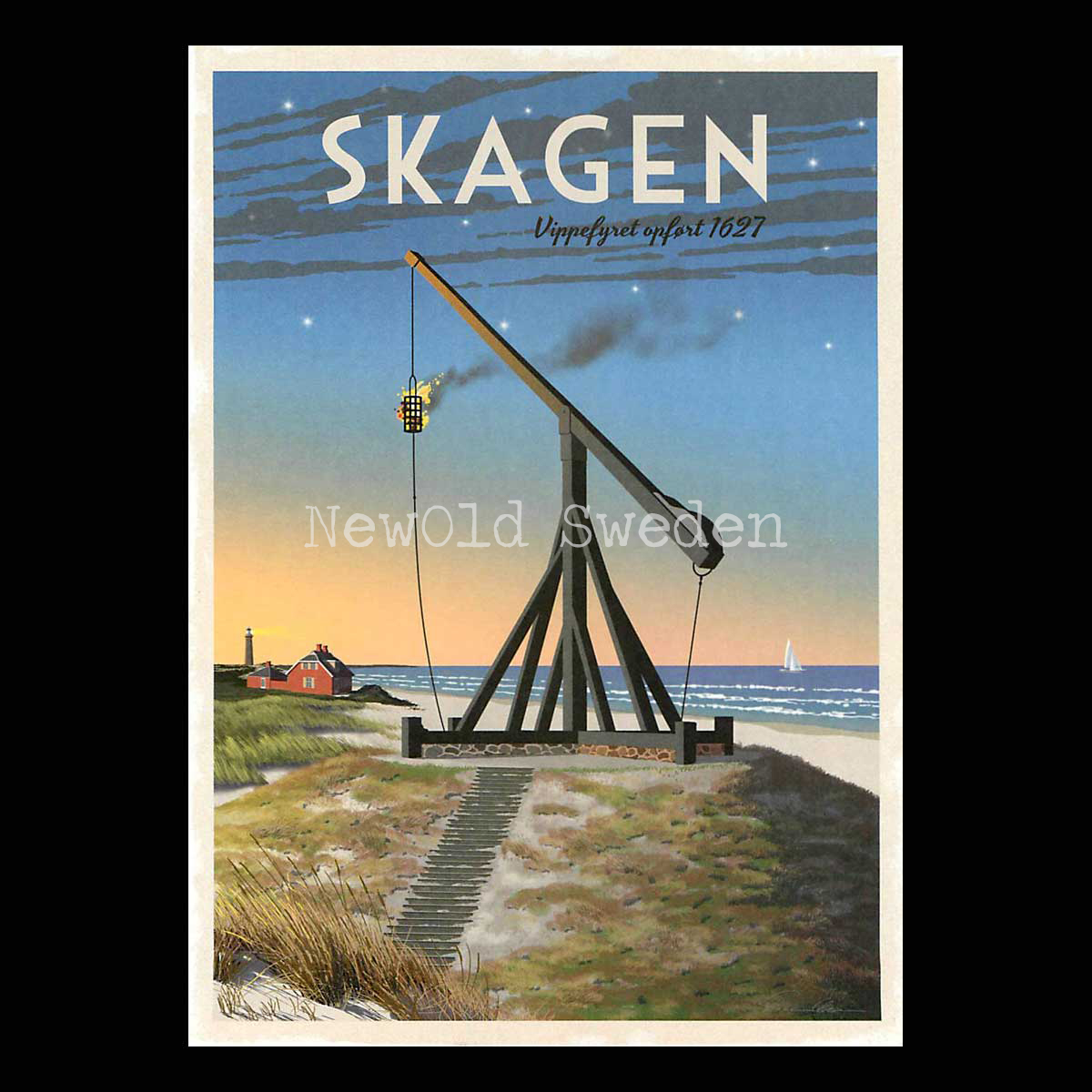 SKAGEN VIPPEFYRET ANNO - Vykort 13 x 18 cm - ThomasO - 550