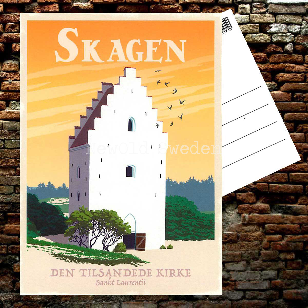 TILSANDEDE KIRKE SKAGEN - Vykort 13 x 18 cm - ThomasO - 550 - 2