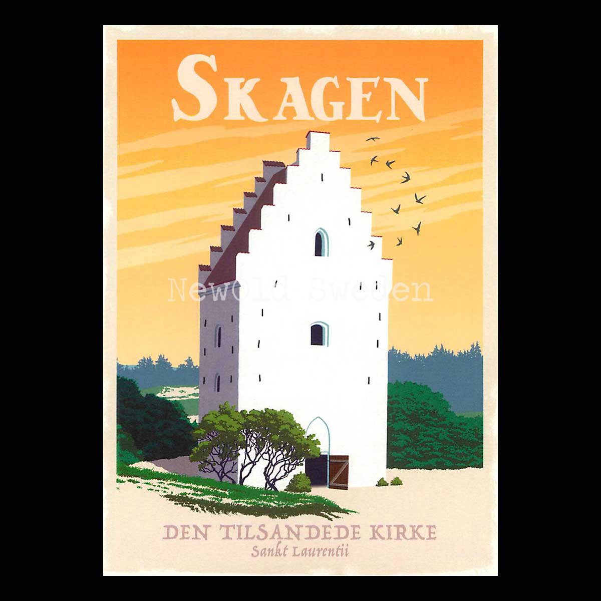 TILSANDEDE KIRKE SKAGEN - Vykort 13 x 18 cm - ThomasO - 550
