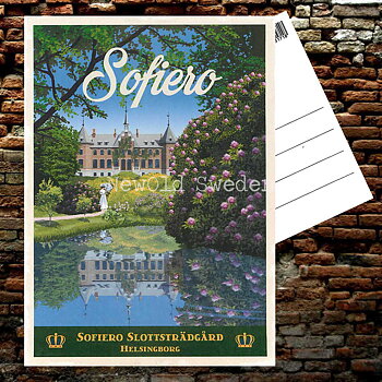 SOFIERO SLOTTSTRÄDGÅRD - Vykort 13 x 18 cm - ThomasO - 552