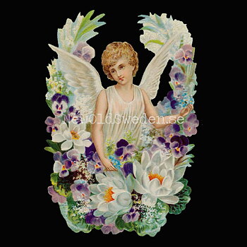Angel in floral Wreath 11x16 cm - Bokmärke © Ernst Freihoff 5086