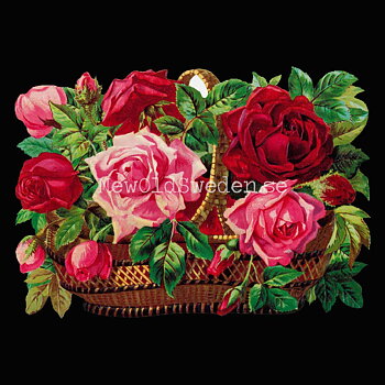 Basket with Roses 16.5x11 cm - Bokmärke © Ernst Freihoff 5094