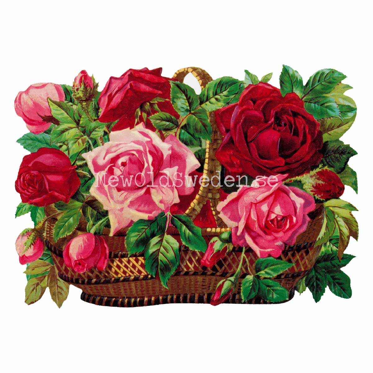 Basket with Roses 16.5x11 cm - Bokmärke © Ernst Freihoff 5094 - 3