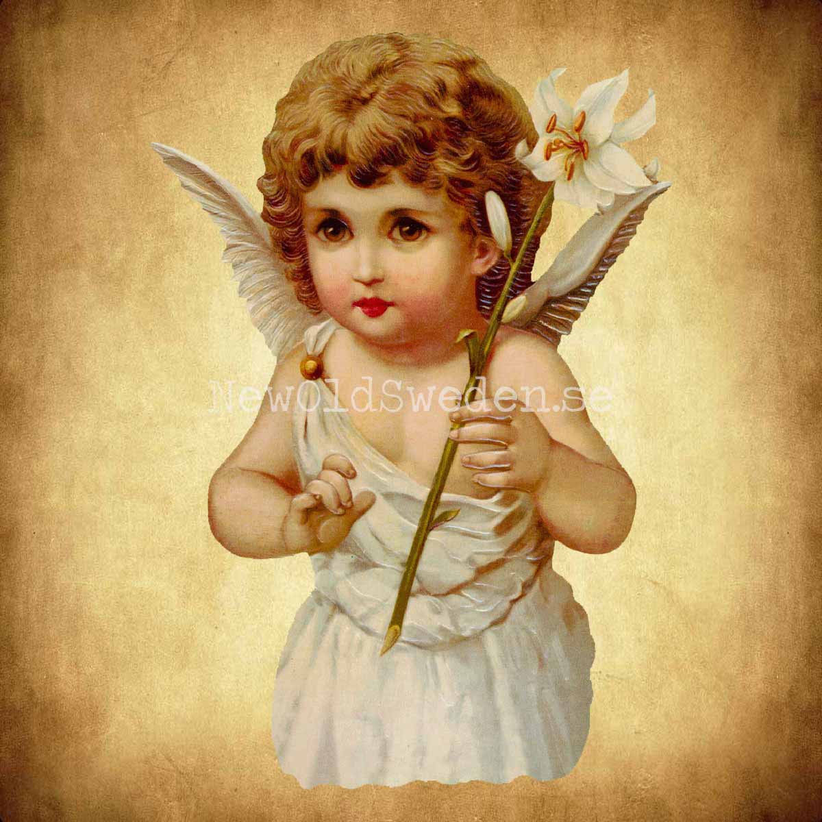 Angel with Lily 11x16.5 cm - Bokmärke © Ernst Freihoff 5100 - 2