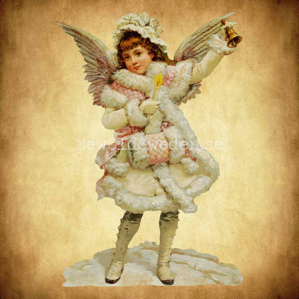 Snowangel with Bell 11x16.5 cm - Bokmärke © Ernst Freihoff 5107 - 2
