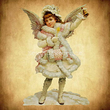 Snowangel with Bell 11x16.5 cm - Bokmärke © Ernst Freihoff 5107