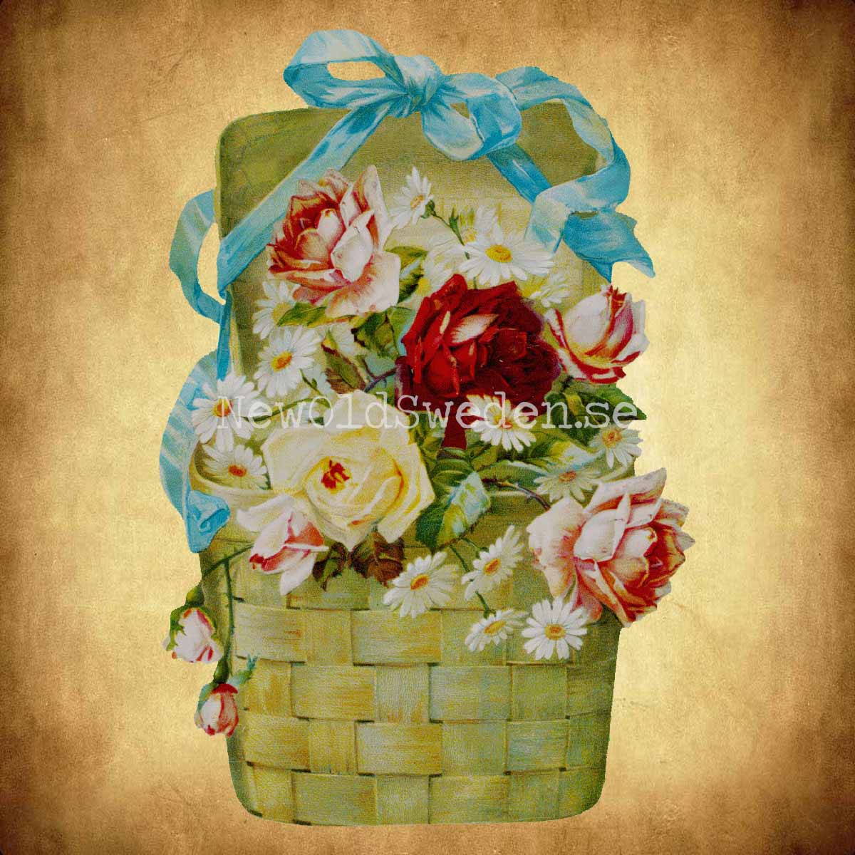 Basket with Flowers 11x16.5 cm - Bokmärke © Ernst Freihoff 5115 - 2