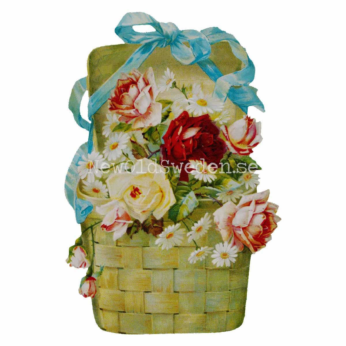 Basket with Flowers 11x16.5 cm - Bokmärke © Ernst Freihoff 5115 - 3