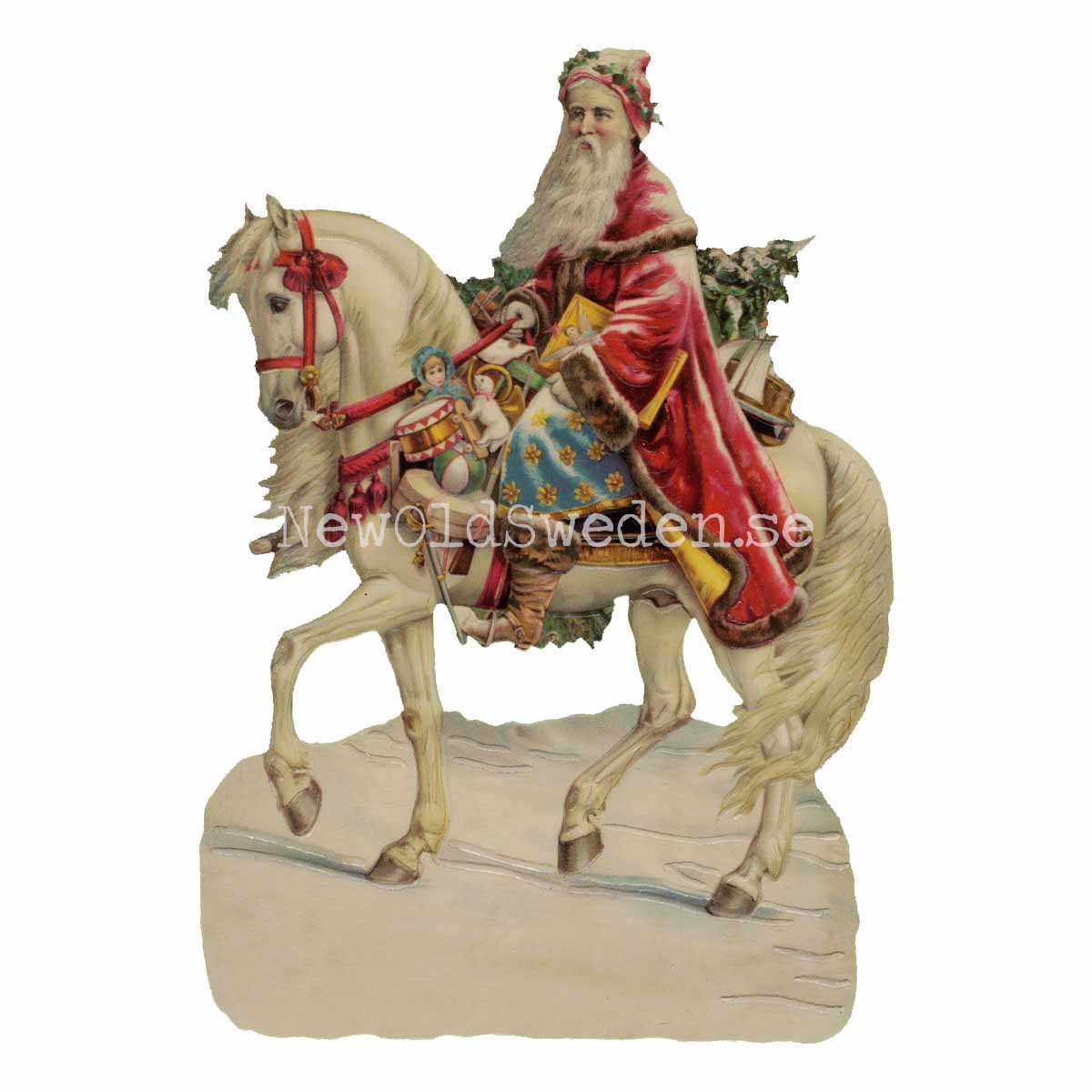 Father Christmas on Horse 11x16.5 cm - Bokmärke © Ernst Freihoff 5124 - 3