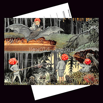 Tomtebobarnen Tjärnen 1910 - Elsa Beskow - Vykort A6 - 700