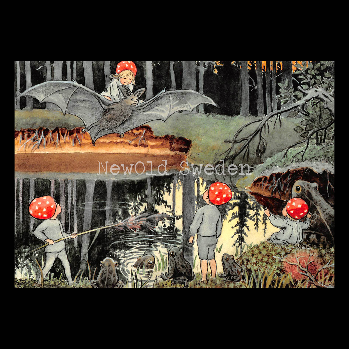 Tomtebobarnen tjärnen 1910 - Elsa Beskow - 700