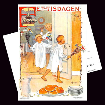 Fet-tisdagen 1909 - Elsa Beskow - Vykort A6 - 909