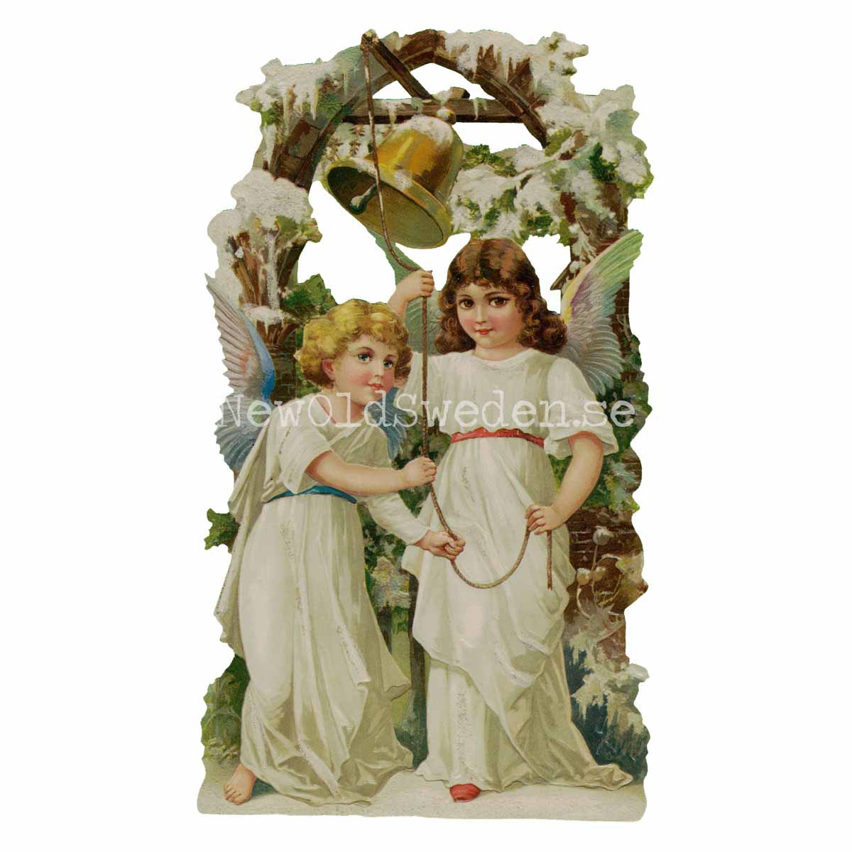 Angels ringing a Bell 9x16.5 cm - Bokmärke © Ernst Freihoff 5128 - 3