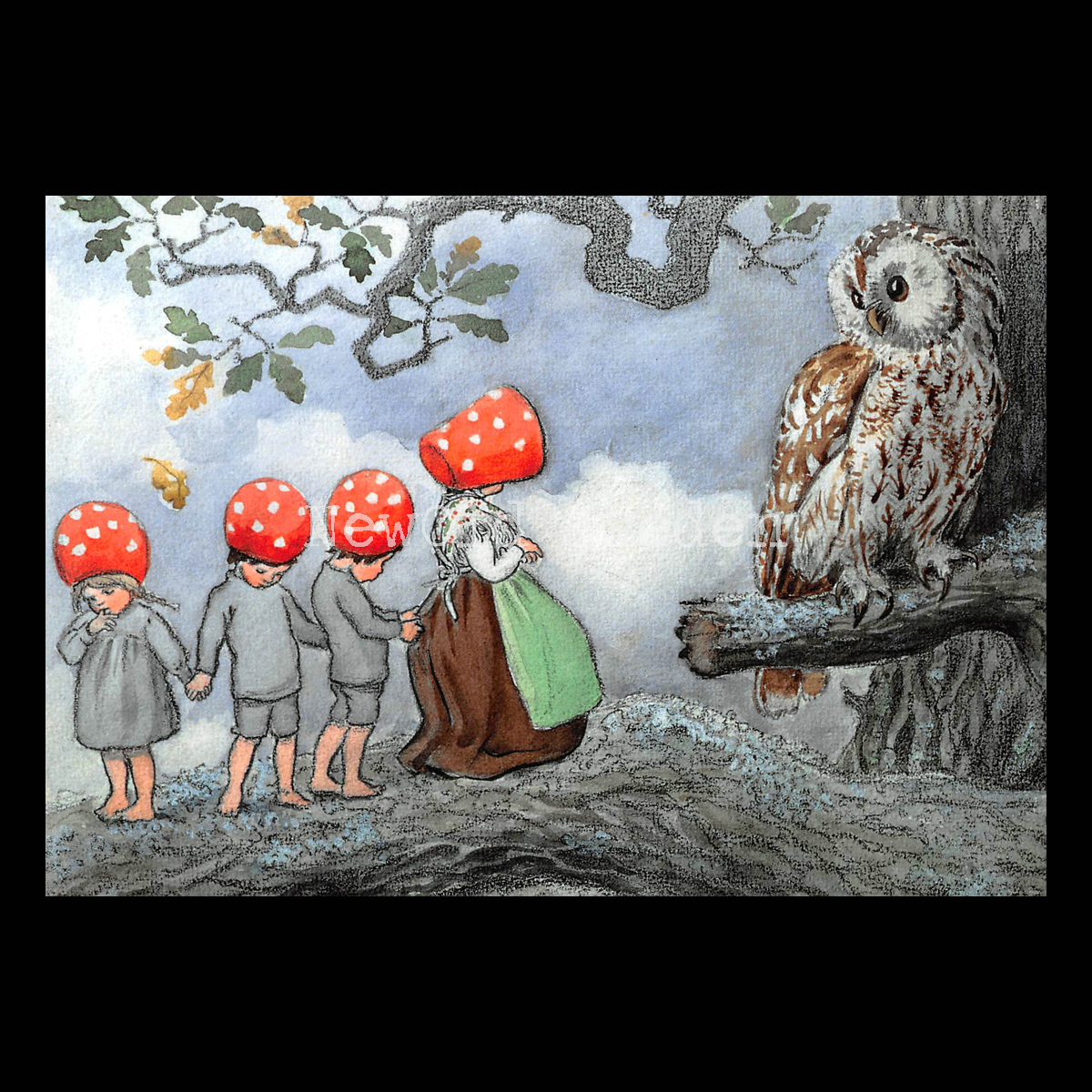 Tomtebobarnen uggla 1910 - Elsa Beskow - 700