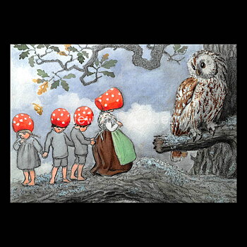 Tomtebobarnen uggla 1910 - Elsa Beskow - 700