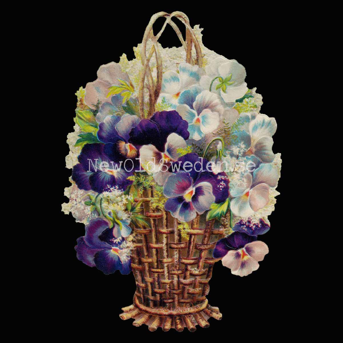 Basket with Pansies 11x16.5 cm - Bokmärke © Ernst Freihoff 5135