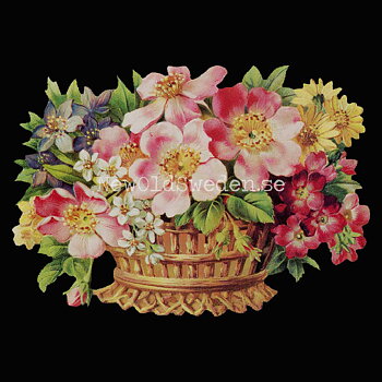 Basket with Rosese 16.5x11.5 cm - Bokmärke © Ernst Freihoff 5143