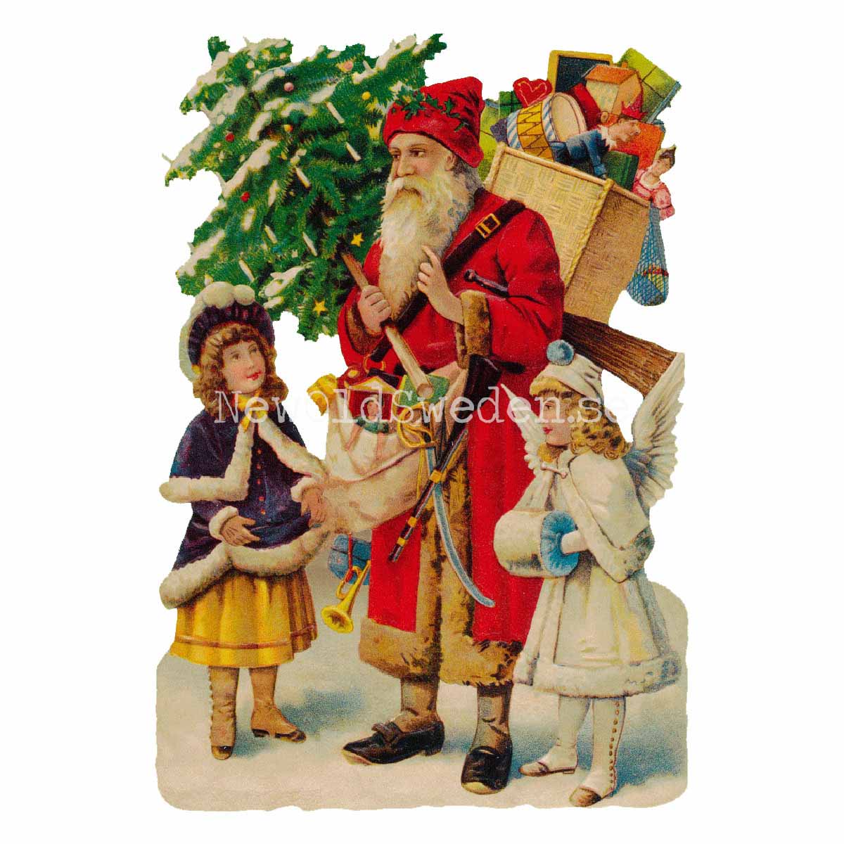 Santa Claus with Gifts 11x16.5 cm - Bokmärke © Ernst Freihoff 5155 - 3