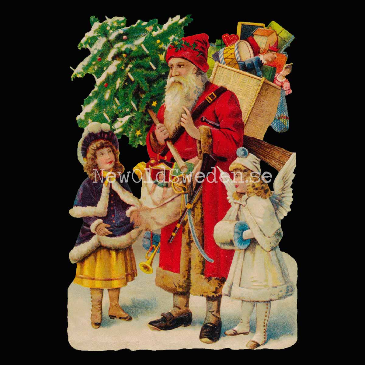 Santa Claus with Gifts 11x16.5 cm - Bokmärke © Ernst Freihoff 5155