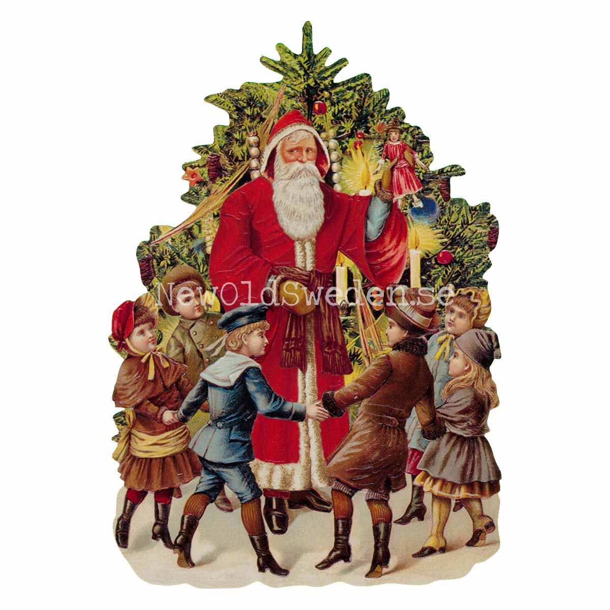 Santa Claus with Children 11.5x16.5 cm - Bokmärke © Ernst Freihoff 5161 - 3