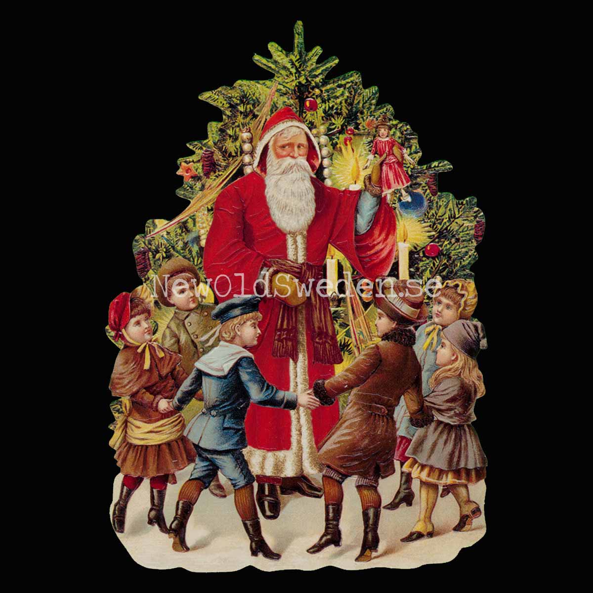 Santa Claus with Children 11.5x16.5 cm - Bokmärke © Ernst Freihoff 5161