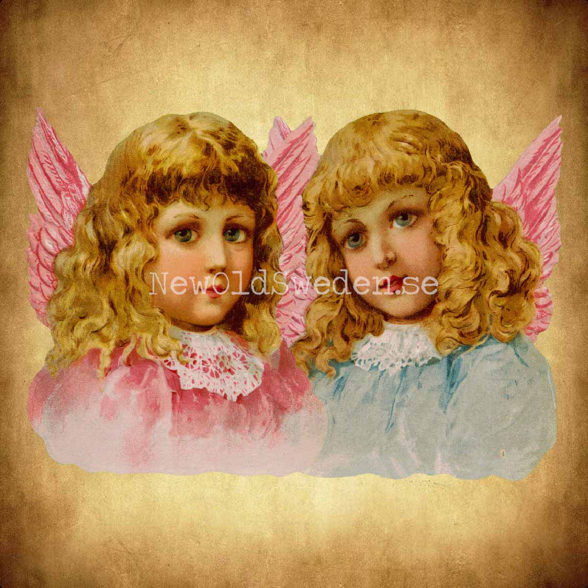Two Angels 16.5x11.5 cm - Bokmärke © Ernst Freihoff 5167 - 2