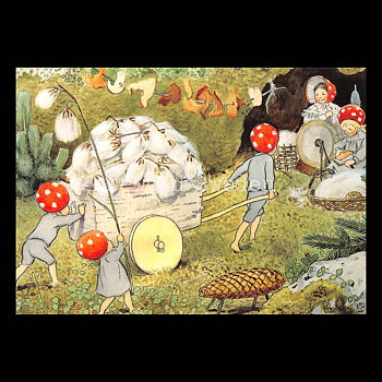 Tomtebobarnen kärra 1910 - Elsa Beskow - 909