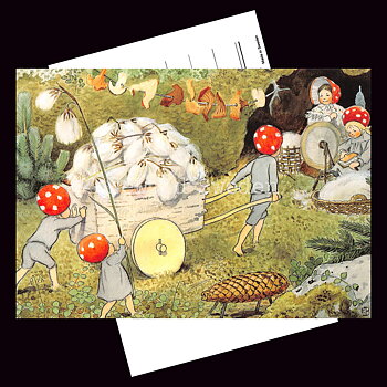 Tomtebobarnen kärra 1910 - Elsa Beskow - 909