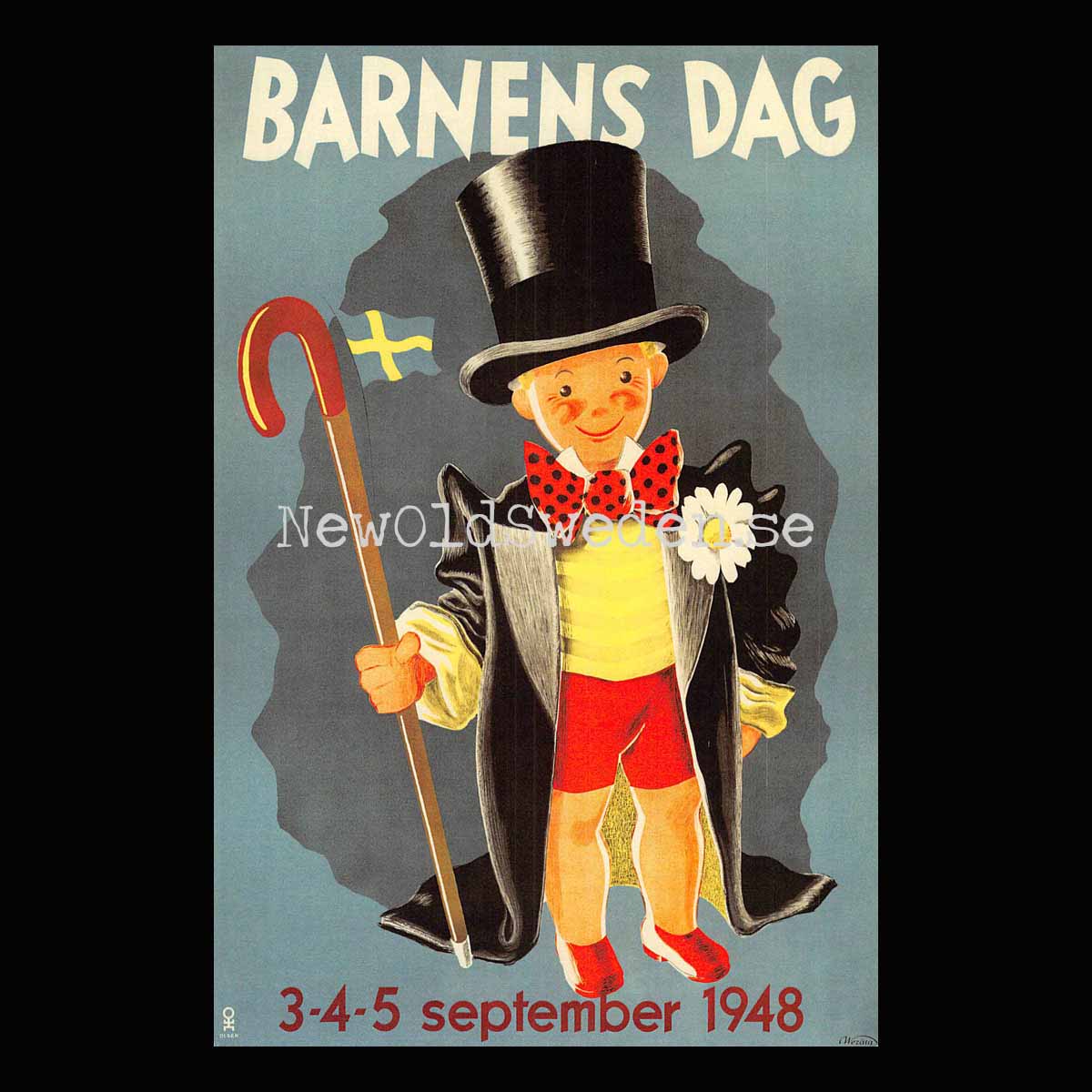 Barnens Dag - 1948 - Vykort 12 x 18 cm
