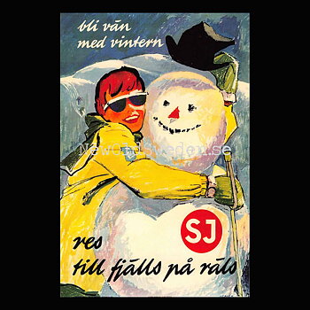 SJ - 1956 - Vykort 12 x 18 cm