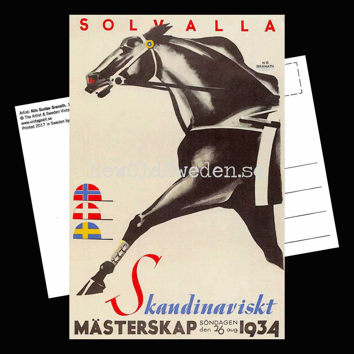 Solvalla -1934 - Vykort 12 x 18 cm - 2