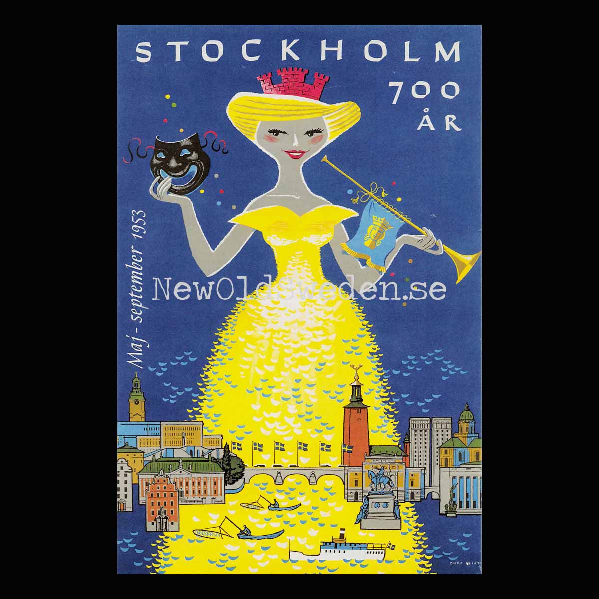 Stockholm 700 år - 1953 - Vykort 12 x 18 cm