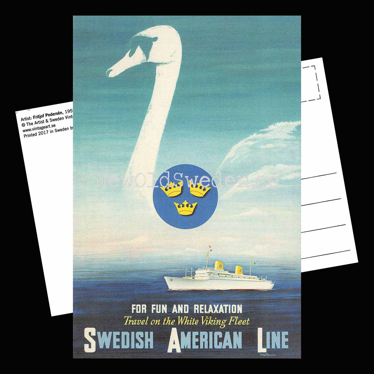 Swedish American Line SAL - 1952 - Vykort 12 x 18 cm - 2