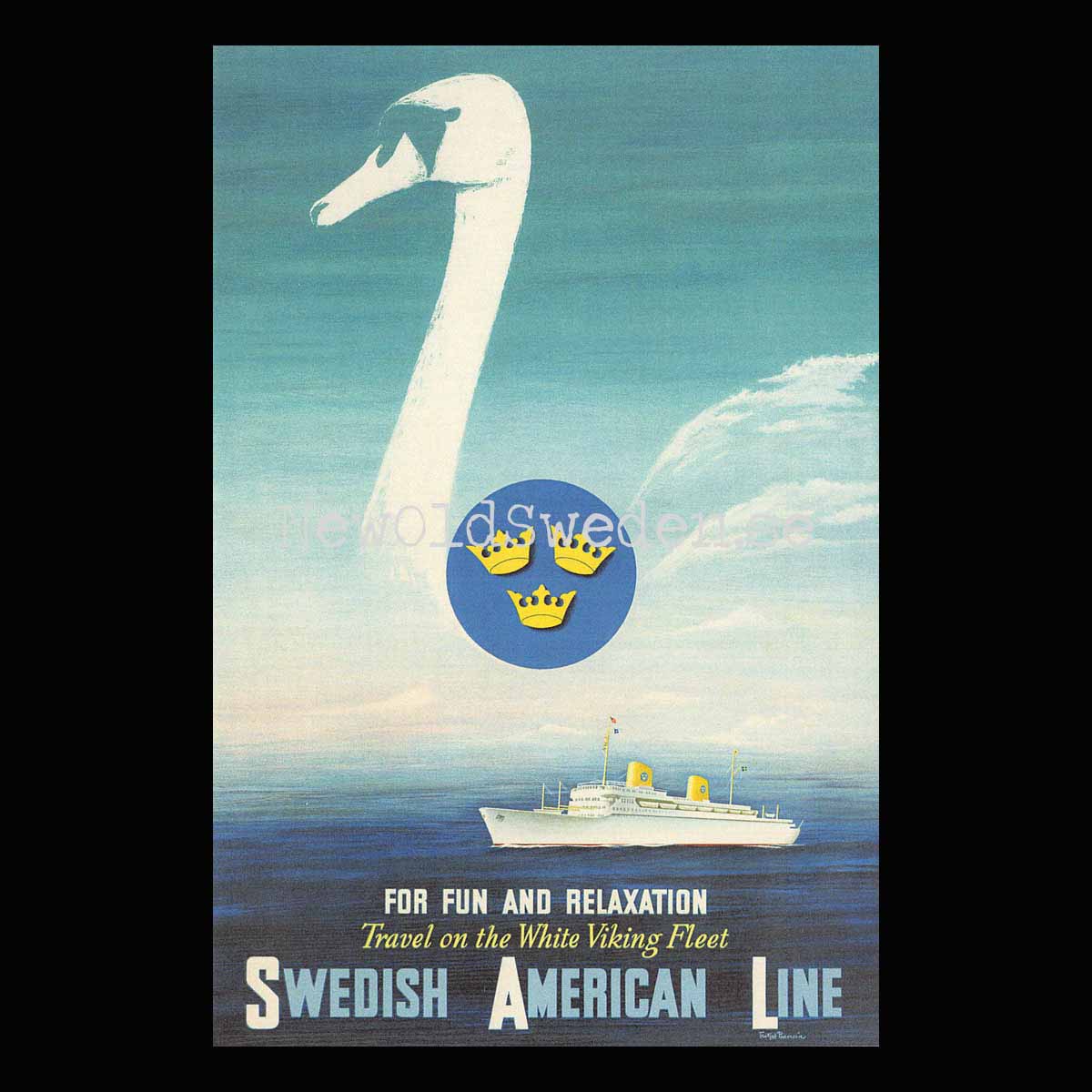 Swedish American Line SAL - 1952 - Vykort 12 x 18 cm