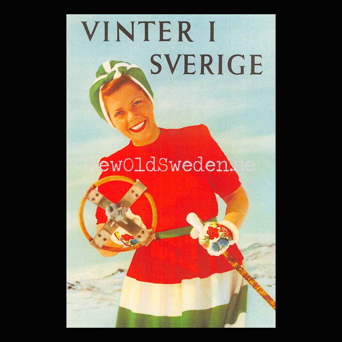 Vinter i Sverige - 1951 - Vykort 12 x 18 cm