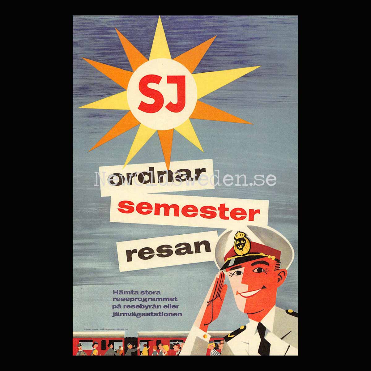 SJ - 1958 - Vykort 12 x 18 cm