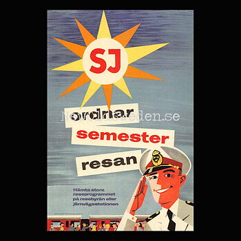 SJ - 1958 - Vykort 12 x 18 cm
