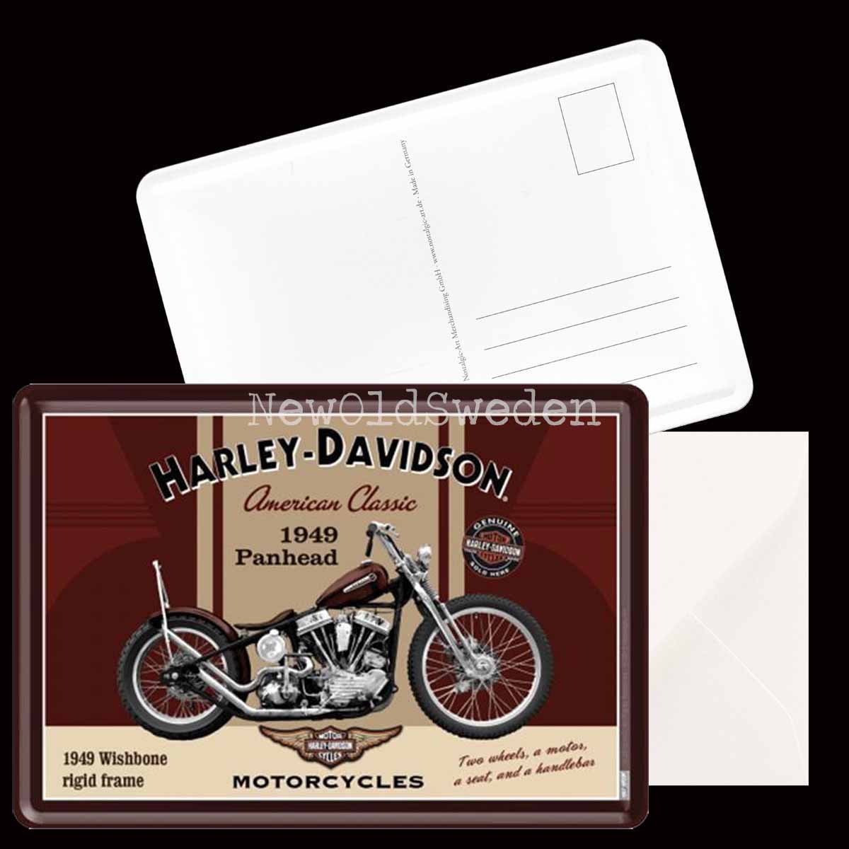 Nostalgic Art Metal Postcard Harley Davidson Panhead 1949 10 x 14 cm 