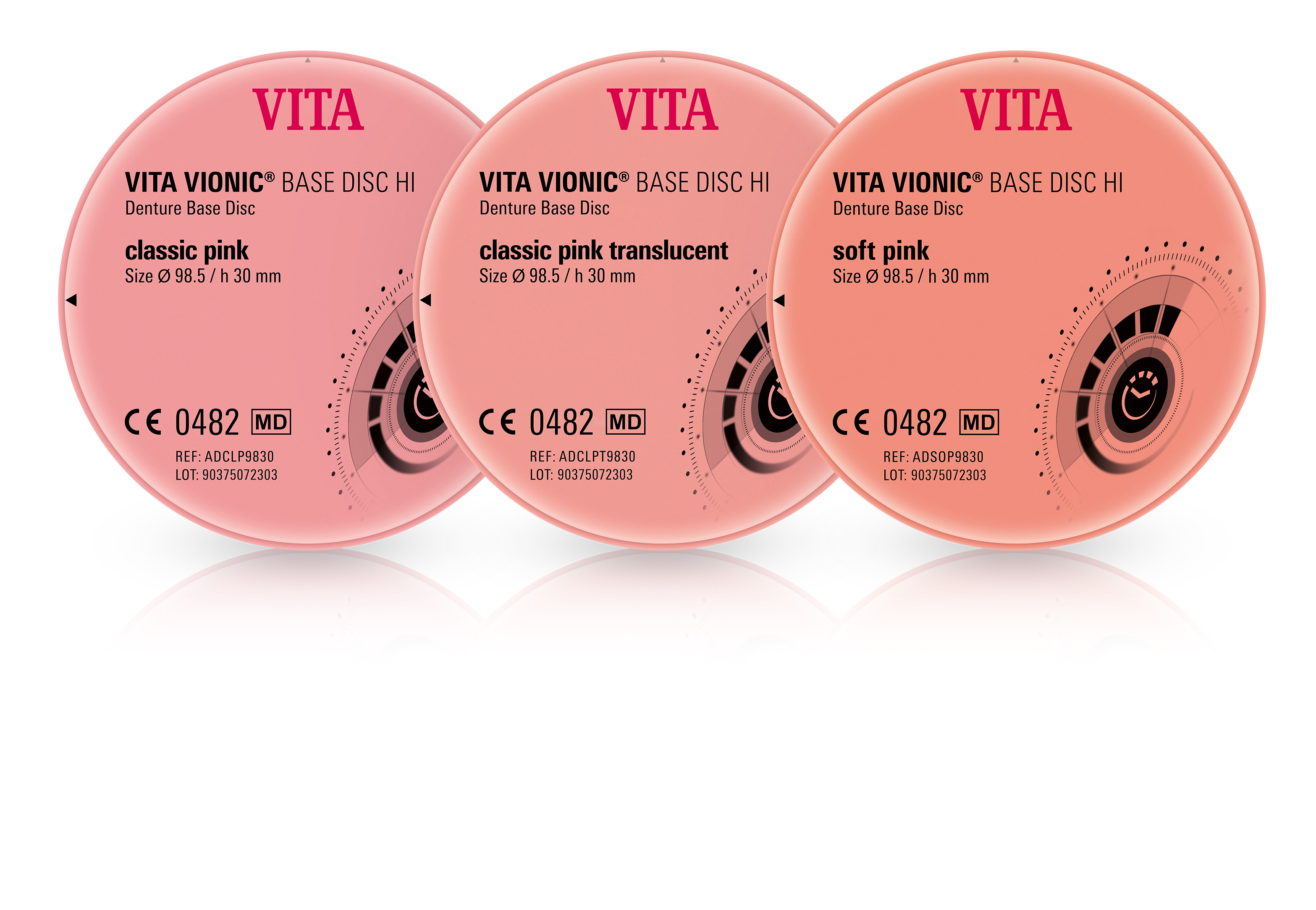 VITA VIONIC® BASE DISC HI, soft pink, à 98.5 x h 30 mm, 1 pc ...
