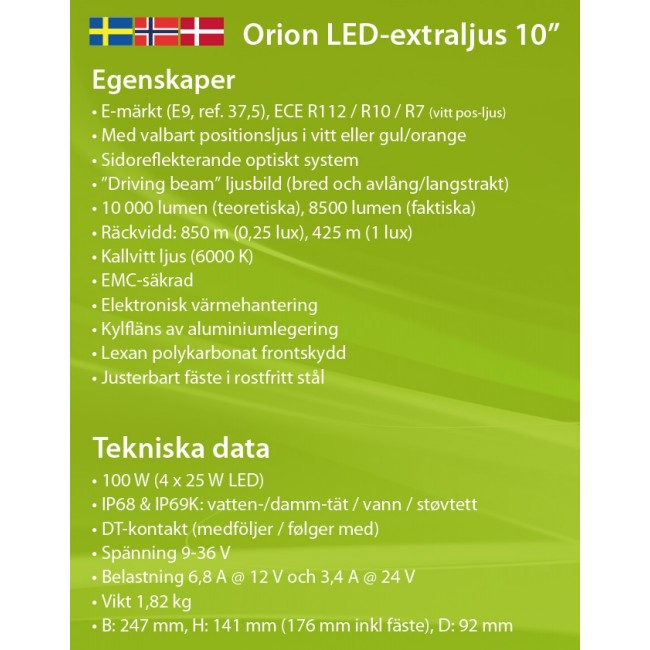 LED extraljus - LEDSON Orion+  100W - 6