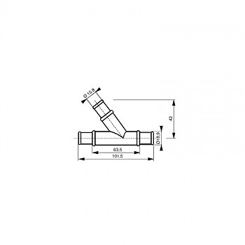 Y-kors Vattenslang för värmepaket m.m. 16mm diameter
