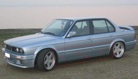 Sidokjolar M technic ll - Bmw E30