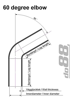 Do88 - Silikonslang 60 grader / 6,5-114mm  / Svart