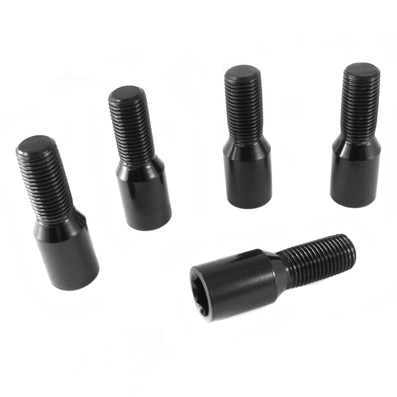 Torx / Torax / Star bolt Hjulbult / Hjulbultar Korta svarta M14x1,5 - 20st