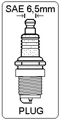 Tändhatt tändstift rak SAE 6,5mm - 2