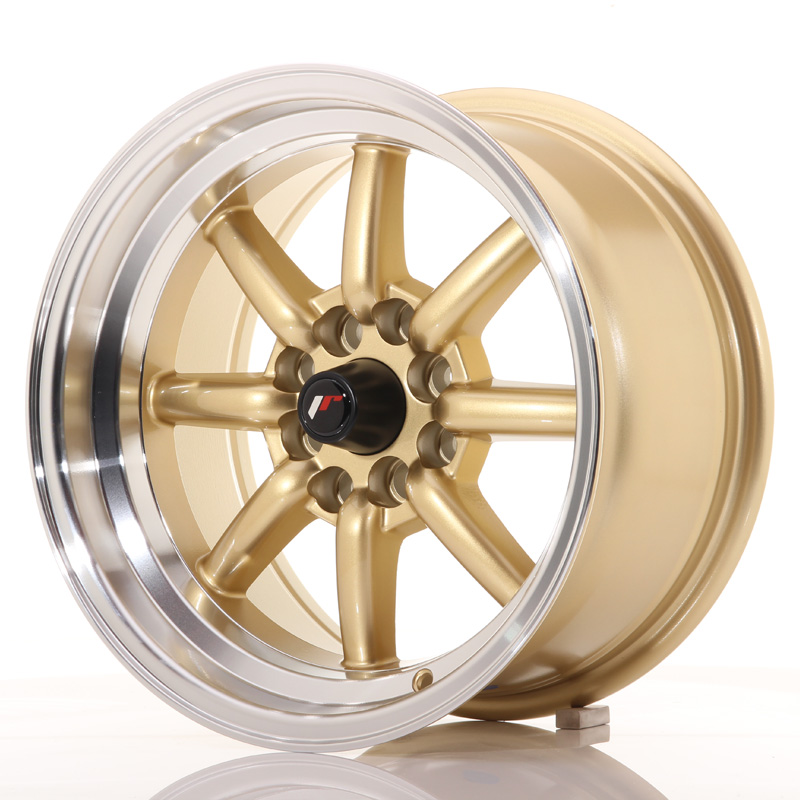 Japan Racing JR19 15x8 ET0 4x100/114,3 Gold w/Machined Lip - 2