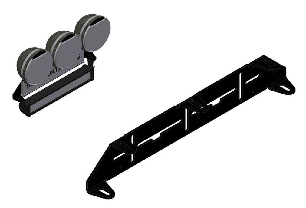 Extraljusfäste för 3 extraljus (240 mm) + 20" LED-ramp
